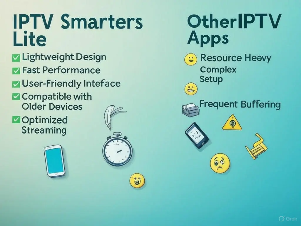 "Comparison of IPTV Smarters Lite features versus other streaming applications in 2025