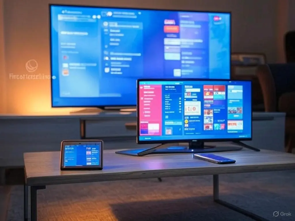 Ultimate Guide to IPTV: Setup, Troubleshooting, and Free/Premium Solutions 4 A table featuring a Smart TV, tablet, and phone, all running the IPTV Smarters Pro app, illustrating an easy IPTV setup across devices. The SmartersElite.com logo highlights a trusted IPTV provider for buffer-free streaming."